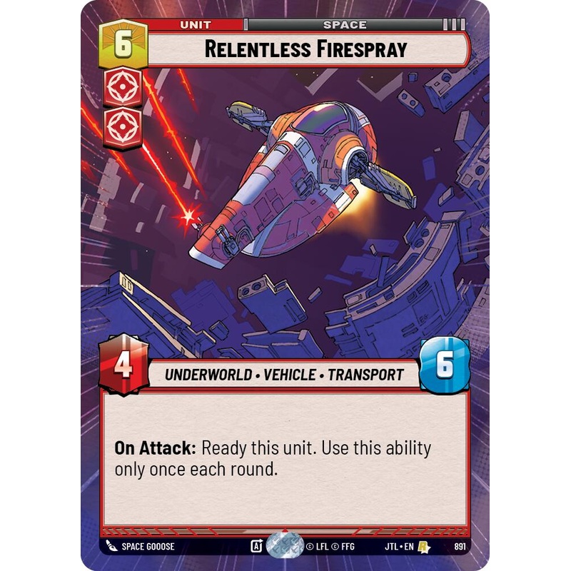 Relentless Firespray (891) (Hyperspace Foil) (891) [Jump to Lightspeed]