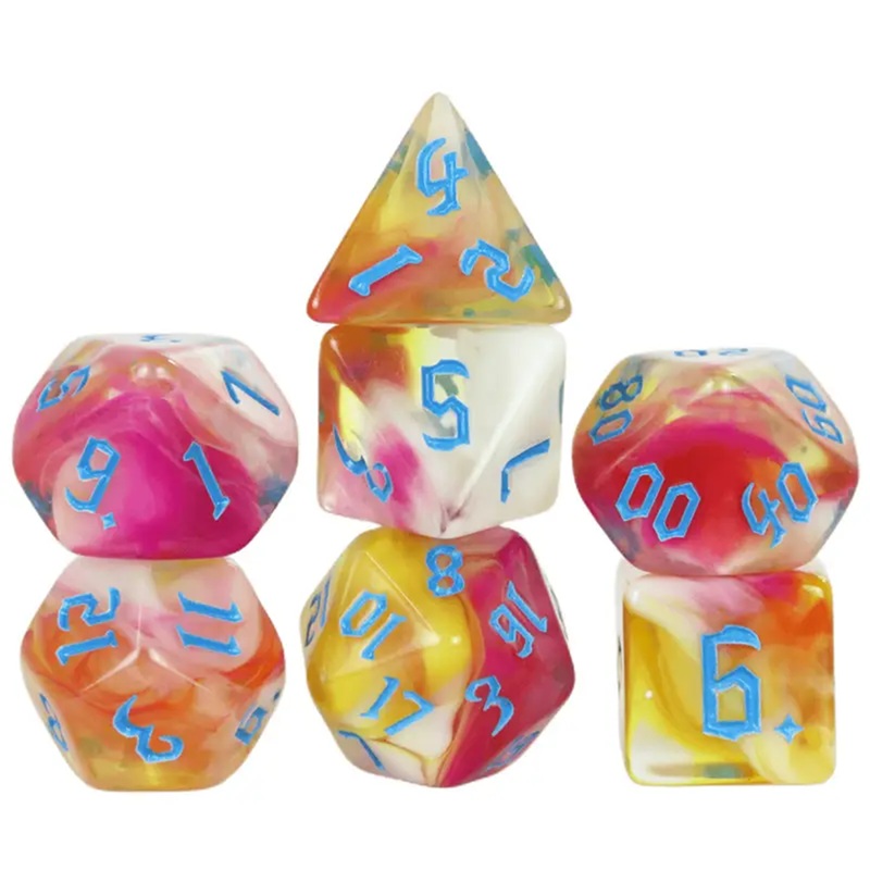Adventures Dream – 7 Piece Polyhedral Dice Set + Dice Bag