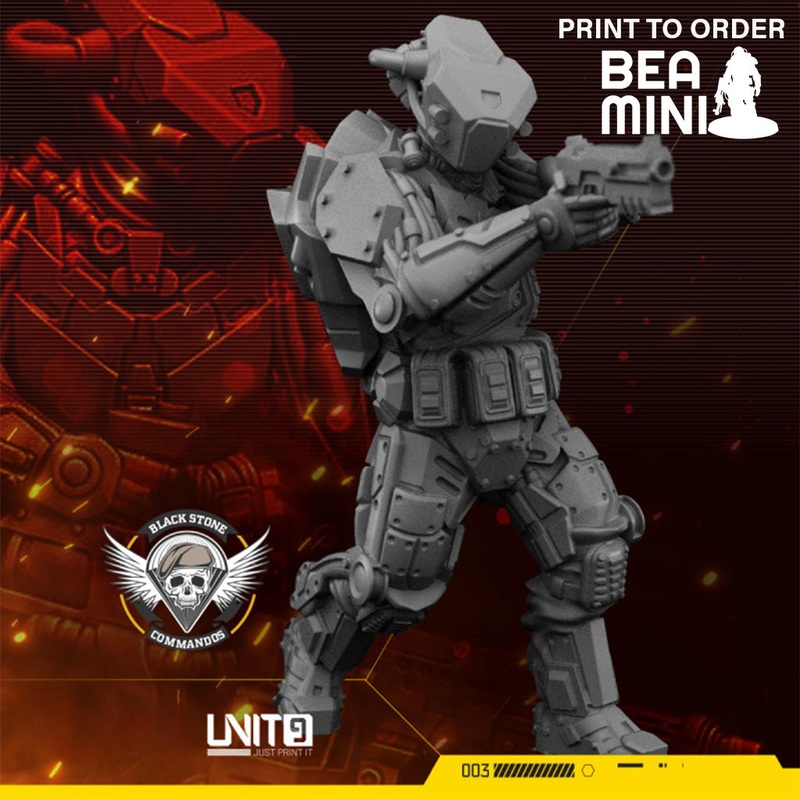 Cyberpunk Soldier BSC Operator ‘Blinker’ | BeaMini Print to Order Miniatures