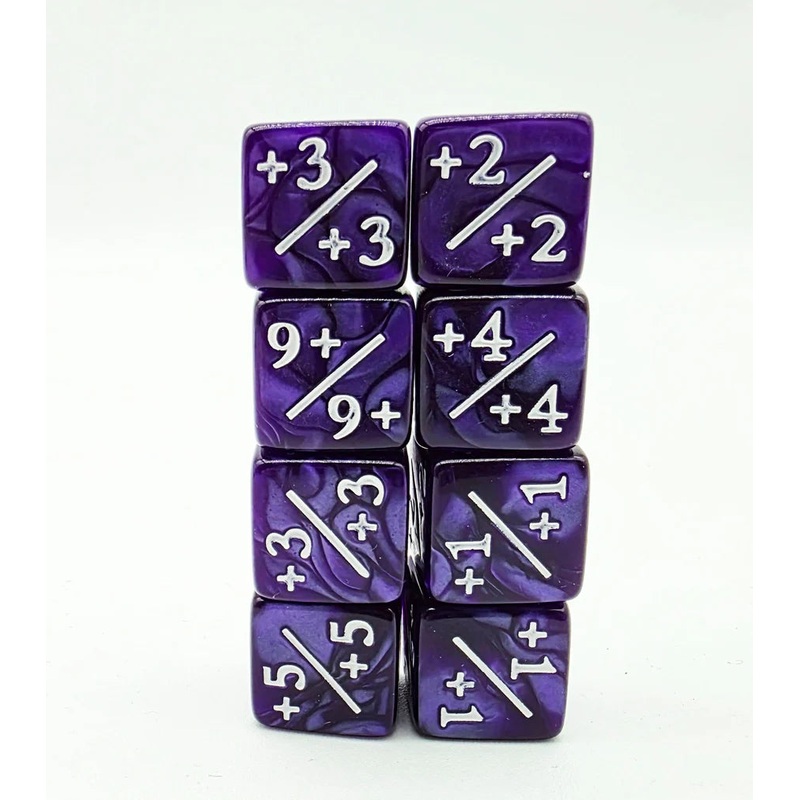 +1/+1 Pearl Purple Counters for Magic – set of 8