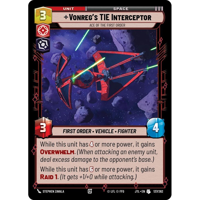 Vonreg’s TIE Interceptor – Ace of the First Order (137/262) (137/262) [Jump to Lightspeed]