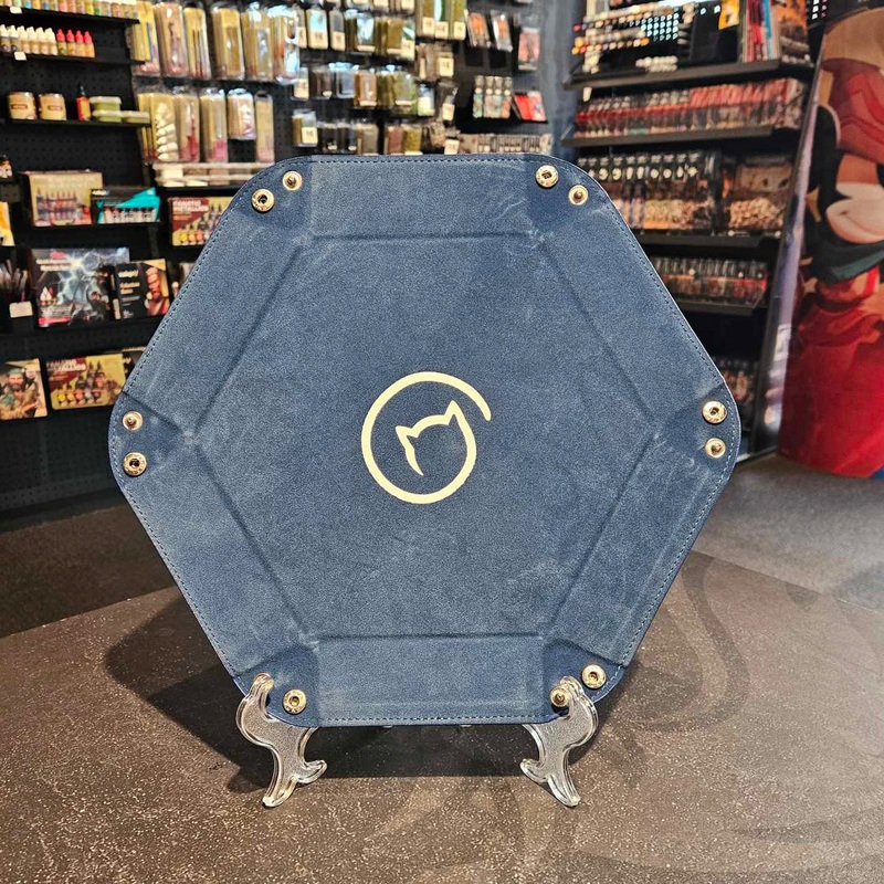 Bea Games Hexagon Dice Tray  – Dark Blue with White