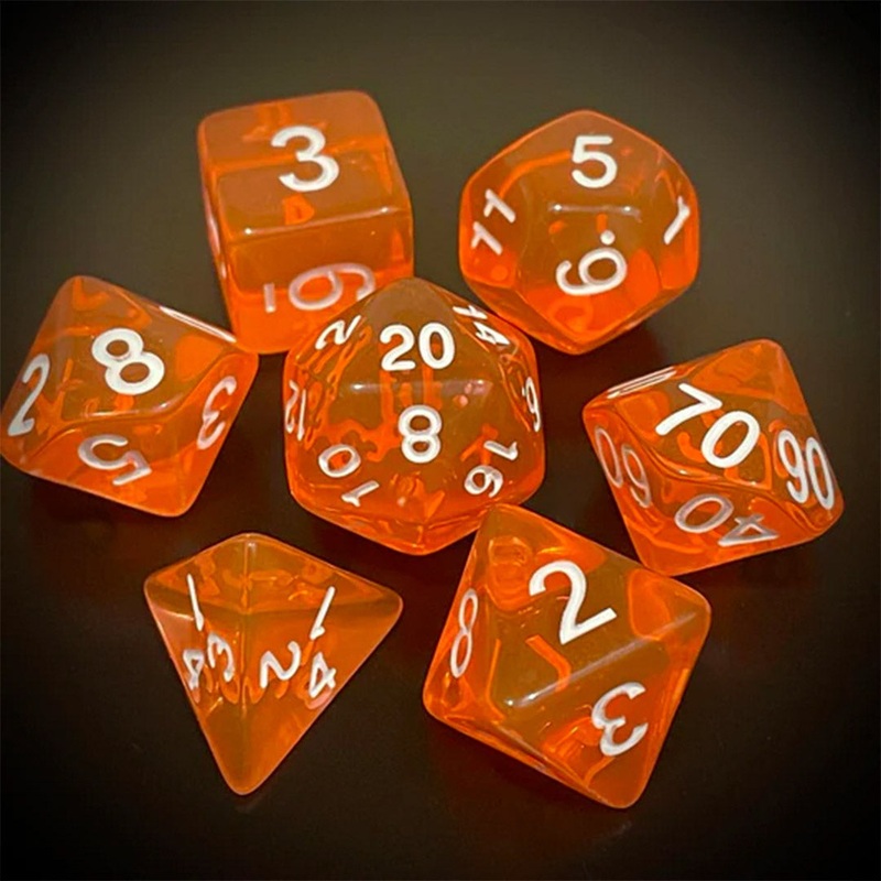 Orange Sherbet – 7 Piece Polyhedral Dice Set + Dice Bag