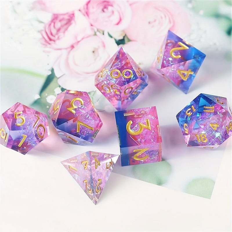 Fairy Floss – Sharp Edge Dice Set  & Dice Case