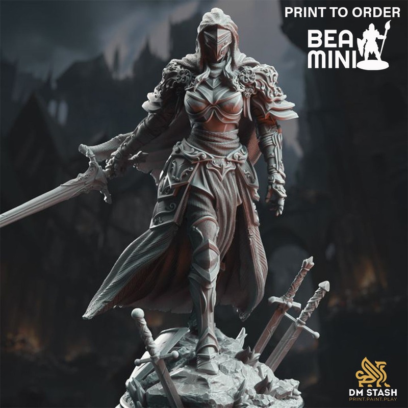 Commander Knight – Lydia the Merciless | BeaMini Print to Order Miniatures