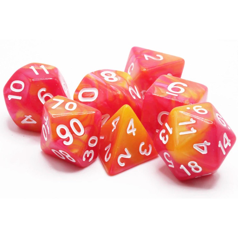 Marmalade – 7 Piece Polyhedral Dice Set + Dice Bag