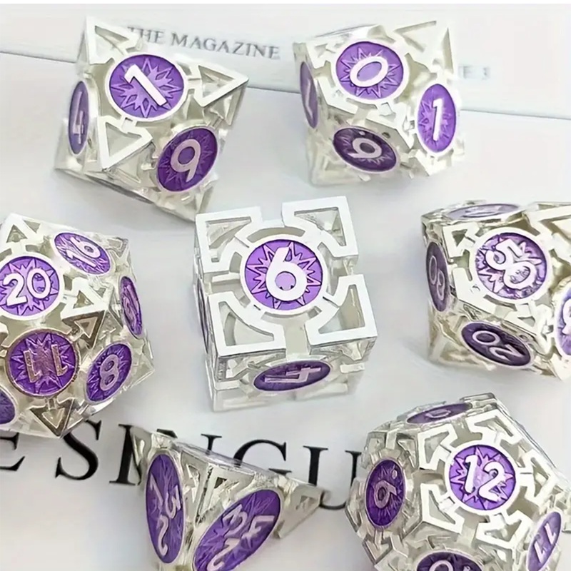 Mystra’s Avatar 7 Piece Metal Polyhedral Dice Set & Dice Case