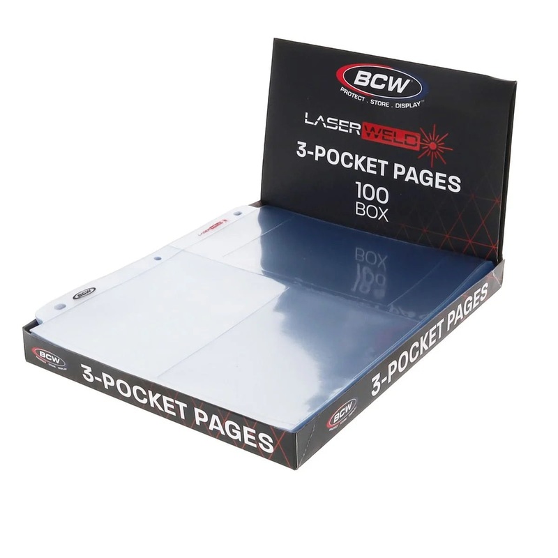 BCW LaserWeld 3-Pocket Photo Page (100 CT. Box)