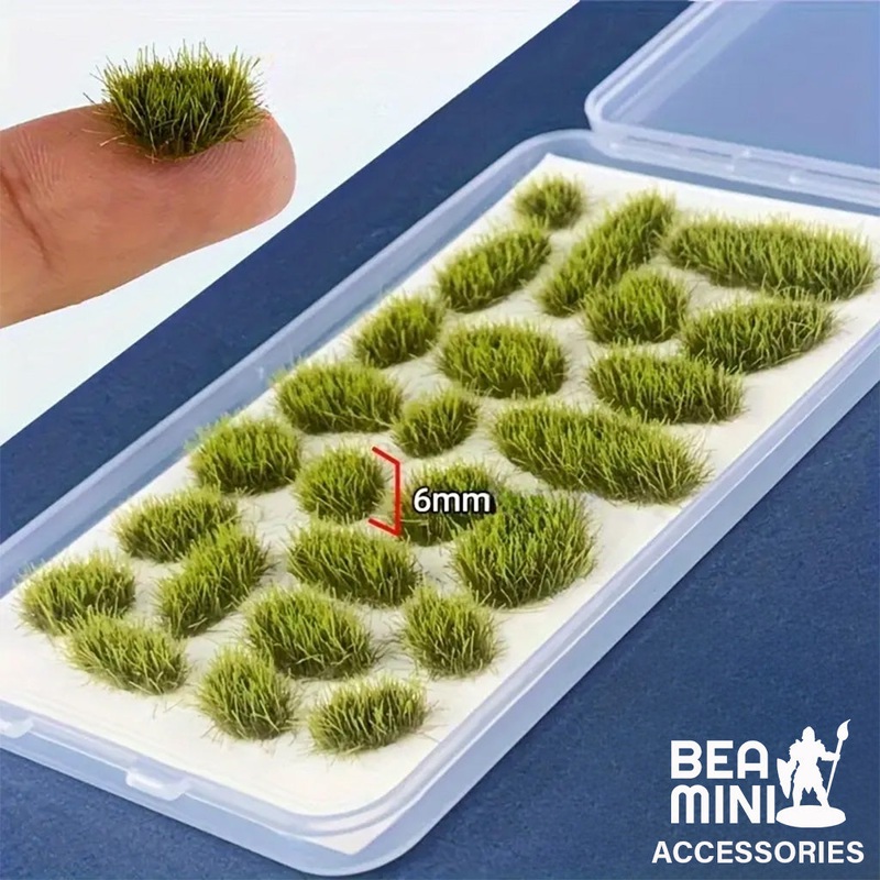 Bea Mini Basing Tufts – Light Green Irregular Shaped Grass 24 Tuft Pack