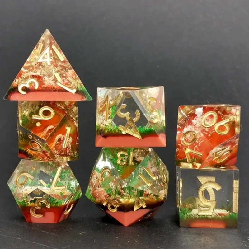 Red Planet – Handcrafted Sharp Edge Dice Set & Dice Case