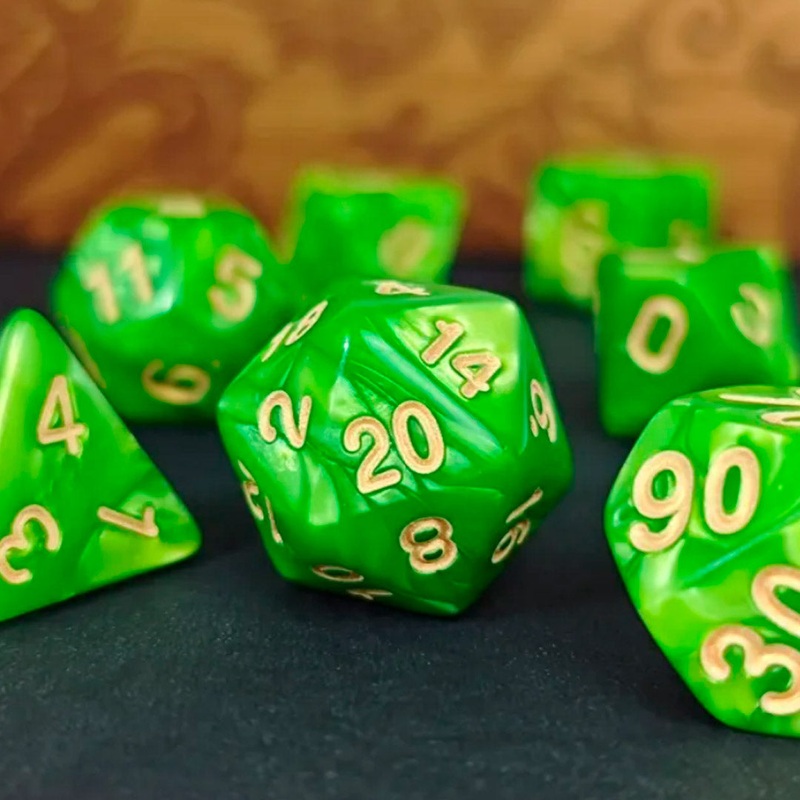 Wild Elf – 7 Piece Polyhedral Dice Set + Dice Bag