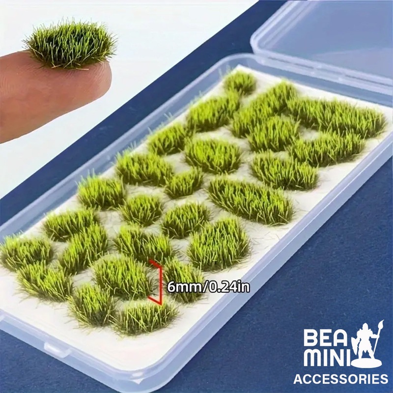 Bea Mini Basing Tufts – Bright Green Irregular Shaped Grass 24 Tuft Pack