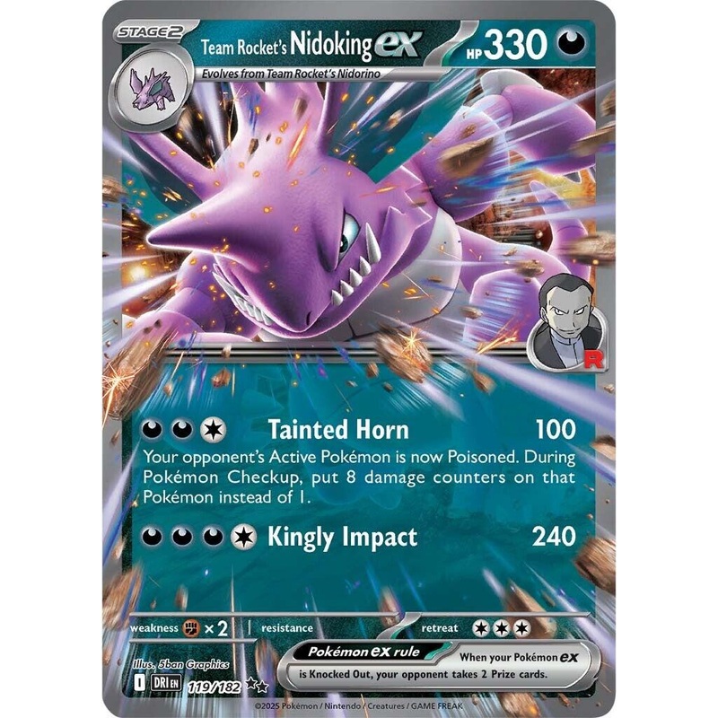 Team Rocket’s Nidoking ex (119/182) [Scarlet & Violet: Destined Rivals]