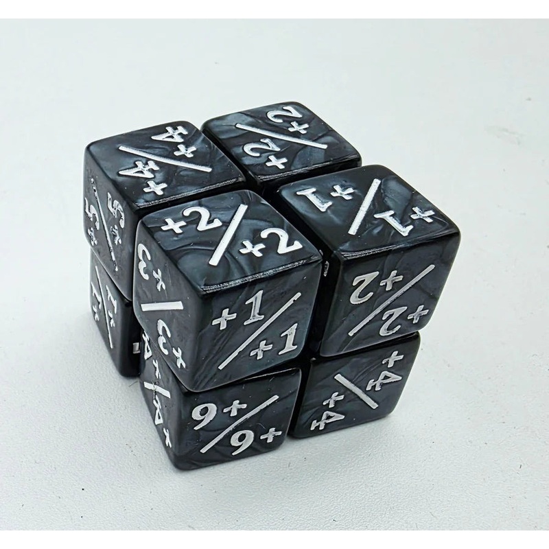 +1/+1 Pearl Black Counters for Magic – set of 8
