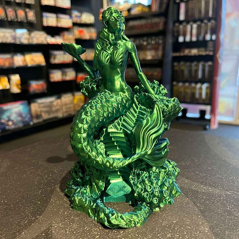 3D Printed Dice Tower – Mermaid (Blue/Green)