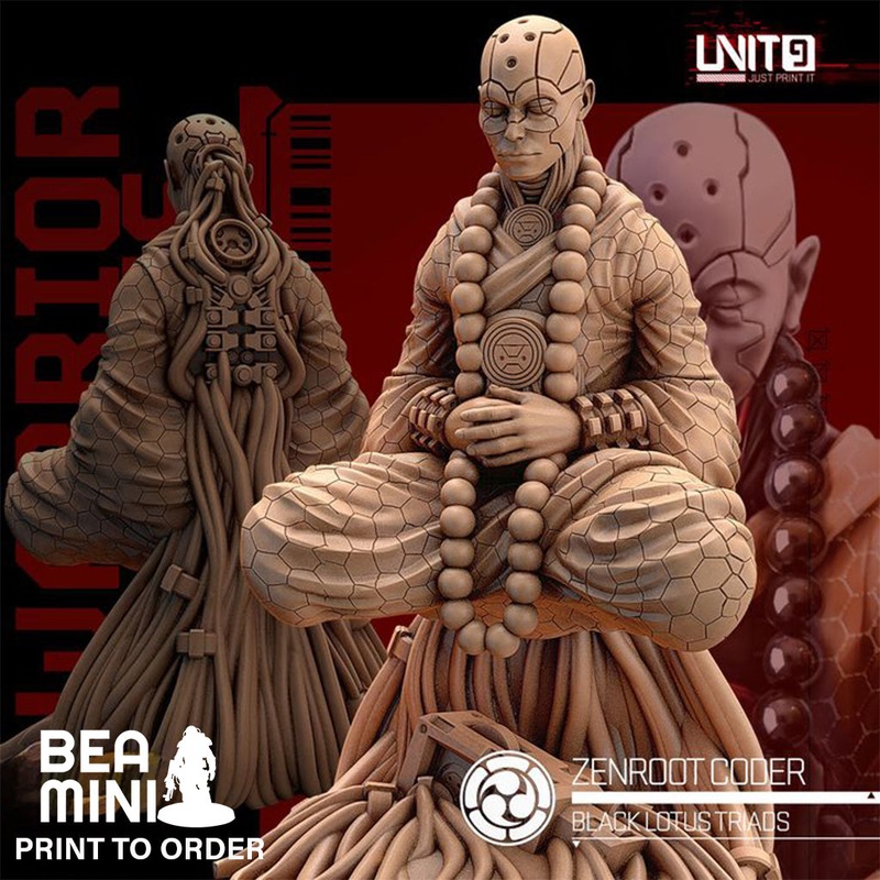 ZenRoot coder – Black Lotus Triad Warrior Monks | BeaMini Print to Order Miniatures