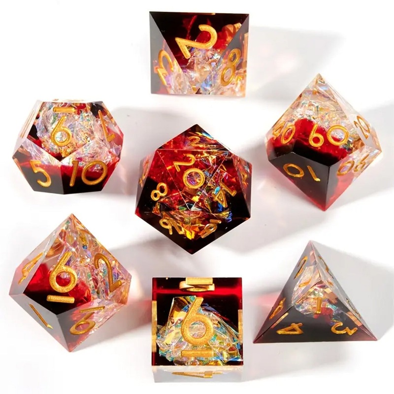 Lucifers Ice – Handcrafted Sharp Edge Dice Set & Dice Case