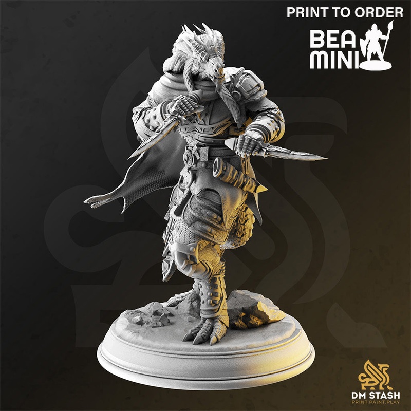 Umbrascale – Dragonborn Rogue | BeaMini Print to Order Miniatures