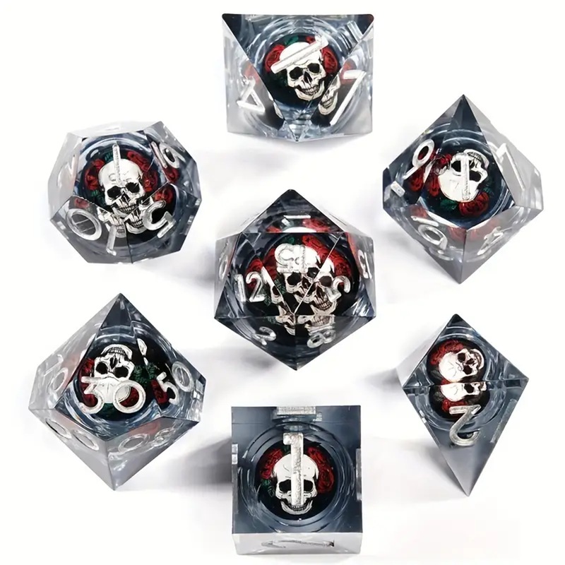 Reaper – Handcrafted Dice with Floating Skull Inside.