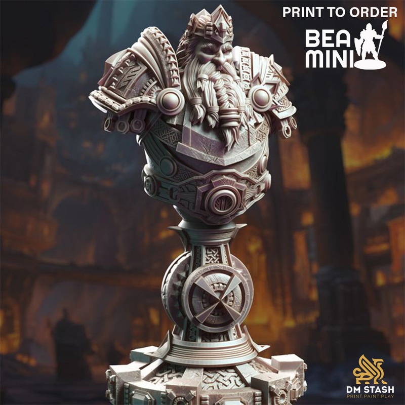 Bust of Dwarven General – Gordrain Stonehand | BeaMini Print to Order Miniatures