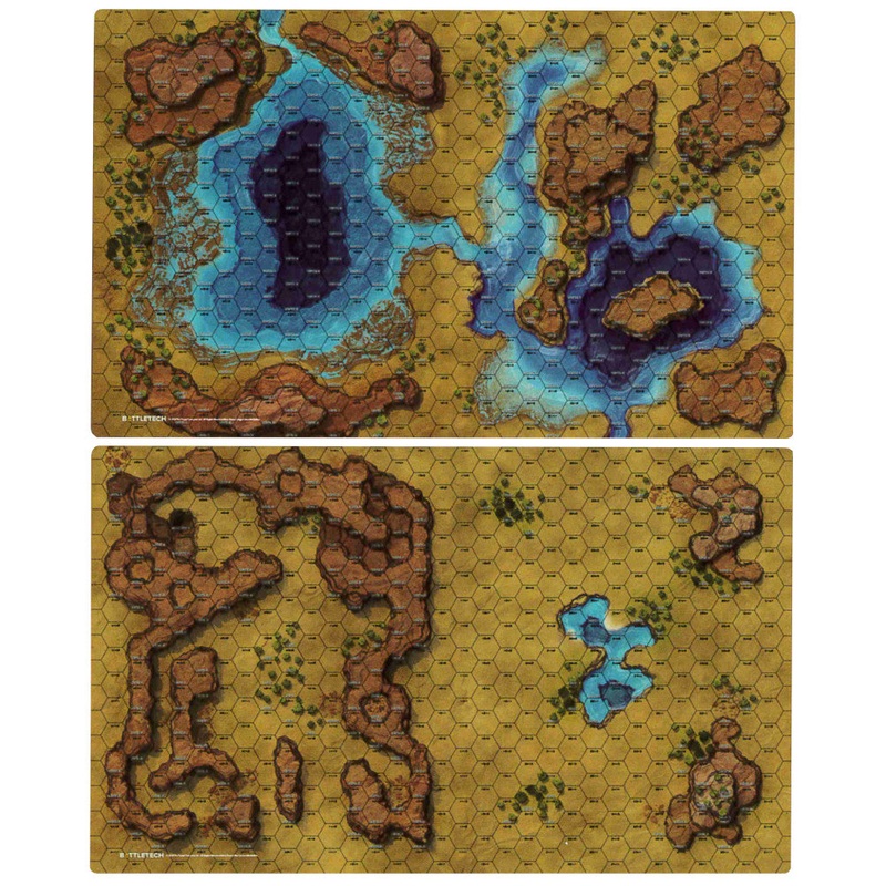 BattleTech – Savannah: Large Lakes/Box Canyon Battlemat