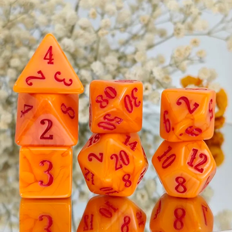 American Cheddar – 7 Piece Polyhedral Dice Set + Dice Bag