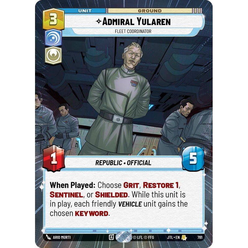 Admiral Yularen – Fleet Coordinator (781) (Hyperspace Foil) (781) [Jump to Lightspeed]
