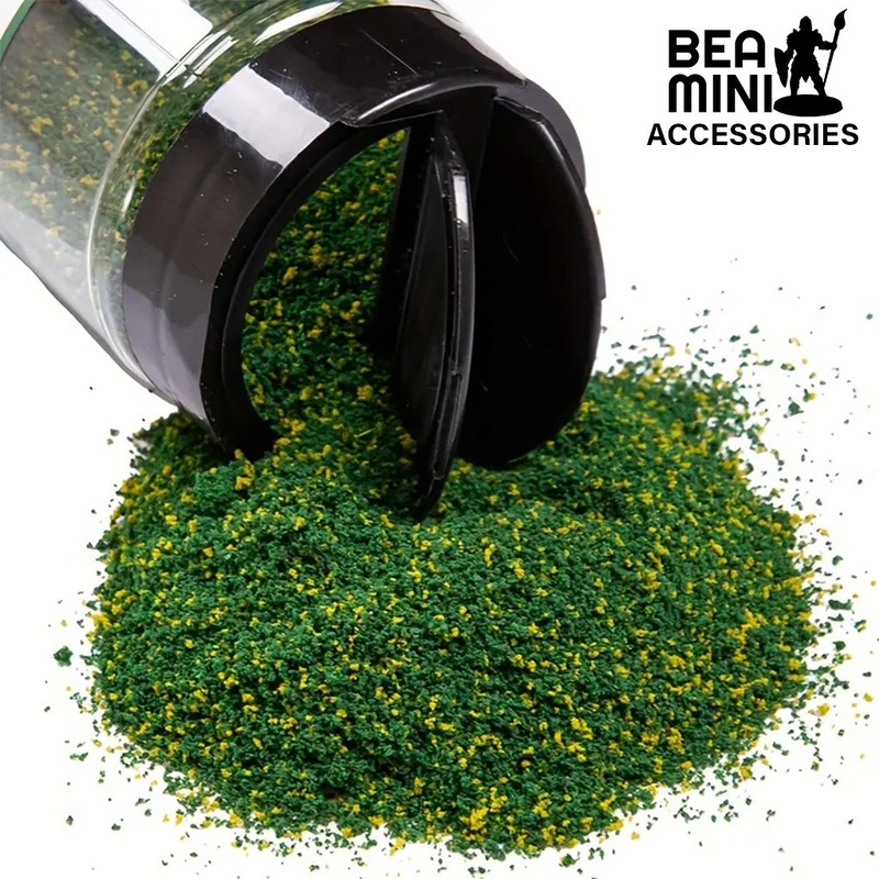 Bea Mini Basing Flock – Yellow/Green Grass 500ml Sowing Bottle