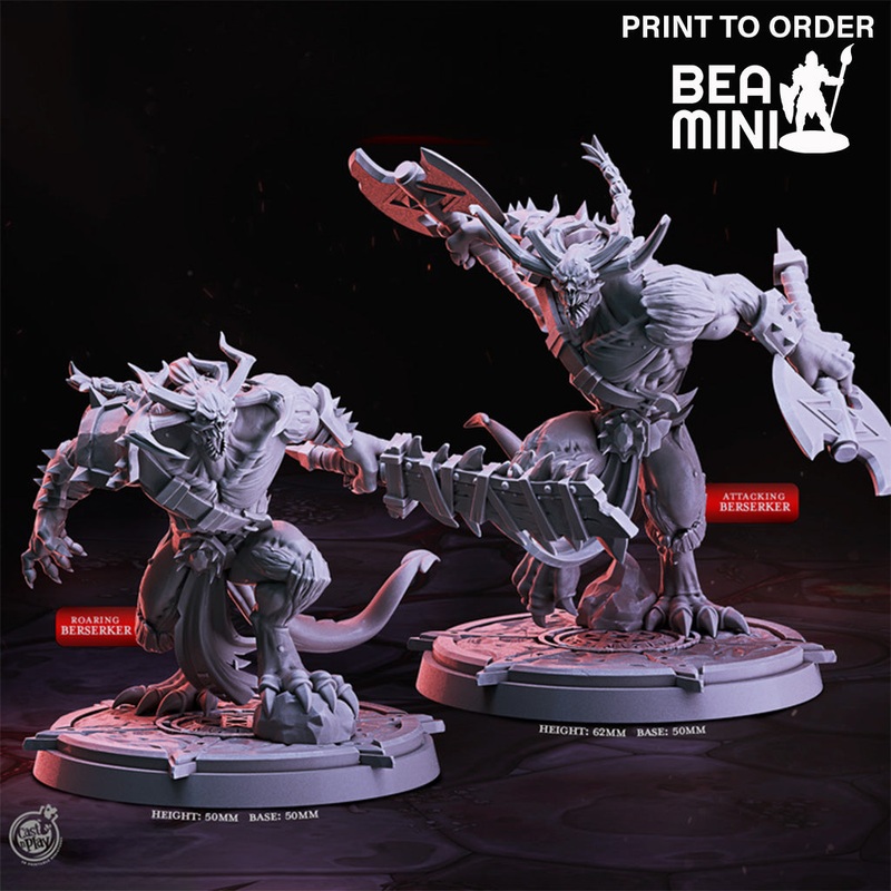 Berserker Demons | BeaMini Print to Order Miniatures