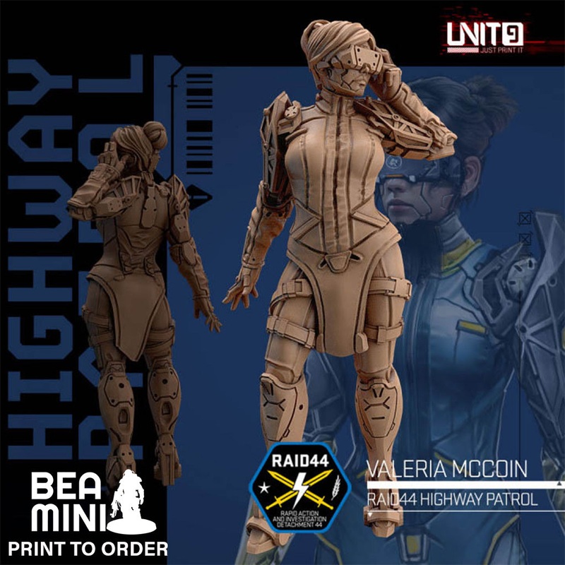 Valeria MCCoin – Police Highway Patrol | BeaMini Print to Order Miniatures