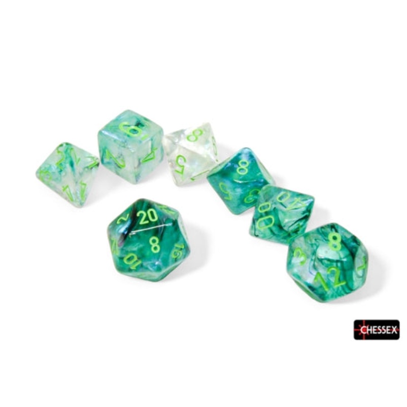 Chessex Dice Borealis Kelp/light green Luminary Polyhedral 7-Dice Set