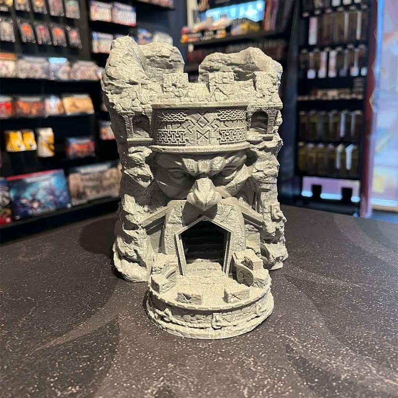 3D Printed Dice Tower – Dwarven Mountain (Grey)
